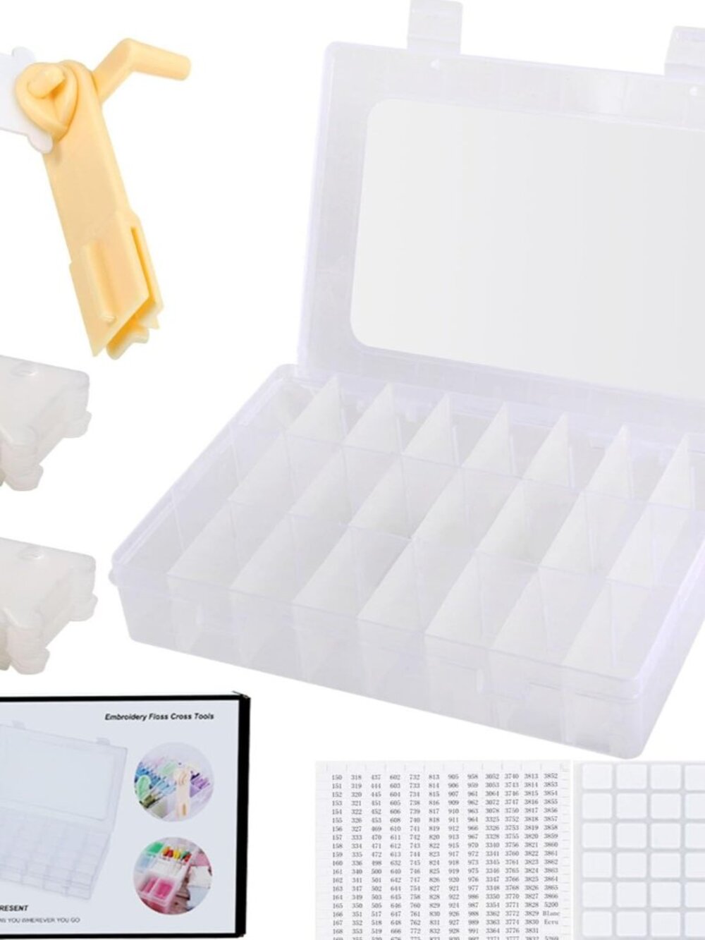Embroidery Floss Organizer, Cross Stitch Thread Storage Box Tools - Bobbin Winde